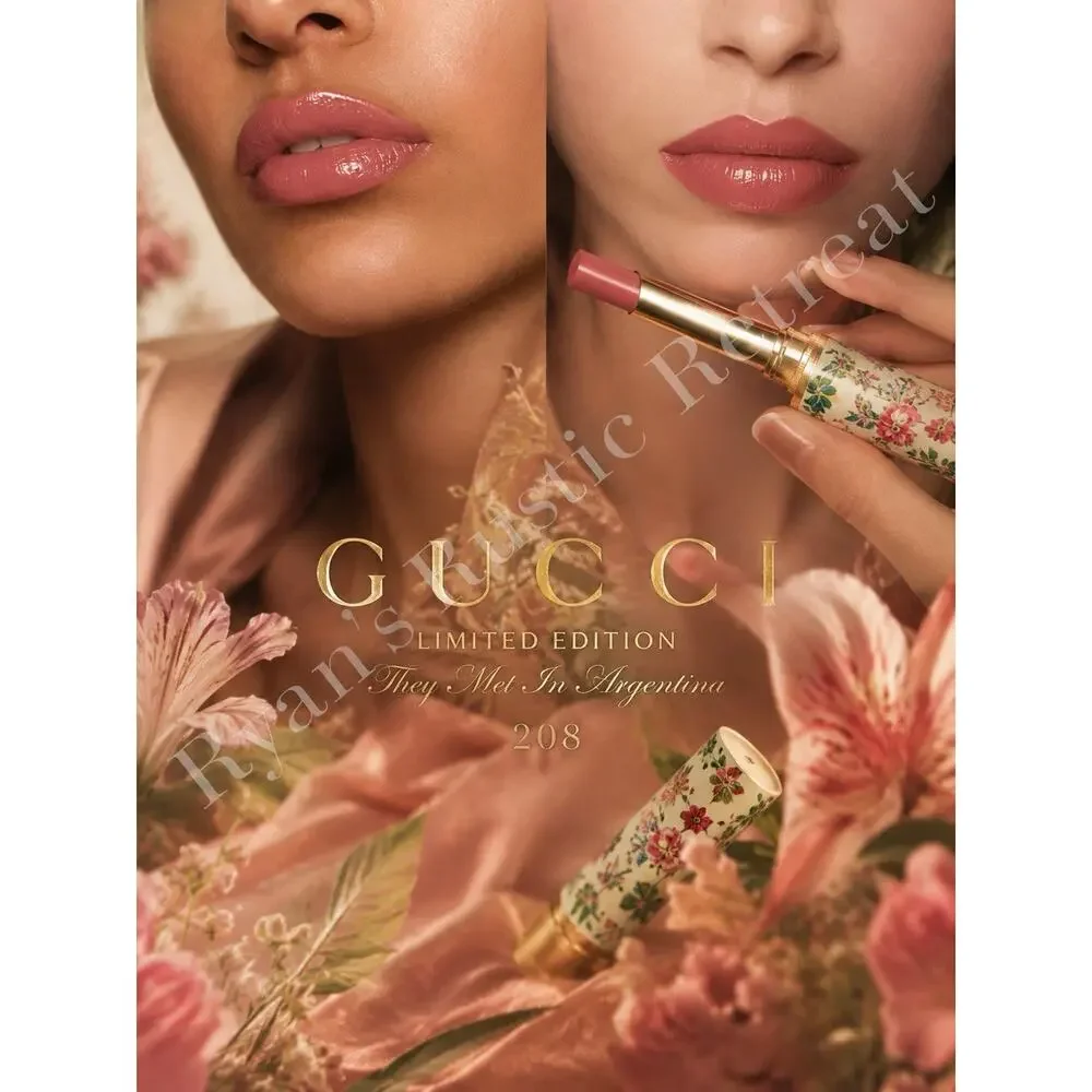 Gucci Rouge de Beauté Brillant 208 They Met In Argentina Limited Ed. Lipstick